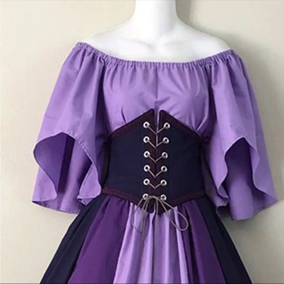 Womens Renaissance Medieval Victorian Fancy Dress Gothic Cosplay Vintage Costume - Picture 16 of 16